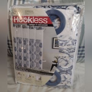 Hookless Ikat Damask Print Shower Curtain
